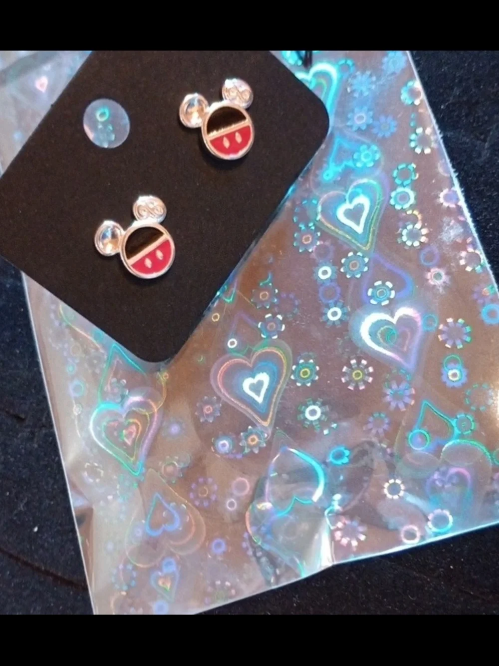 $8 Each Or Bundle 5/$20 Kids Red & Black Mickey-Style Stud Earrings
